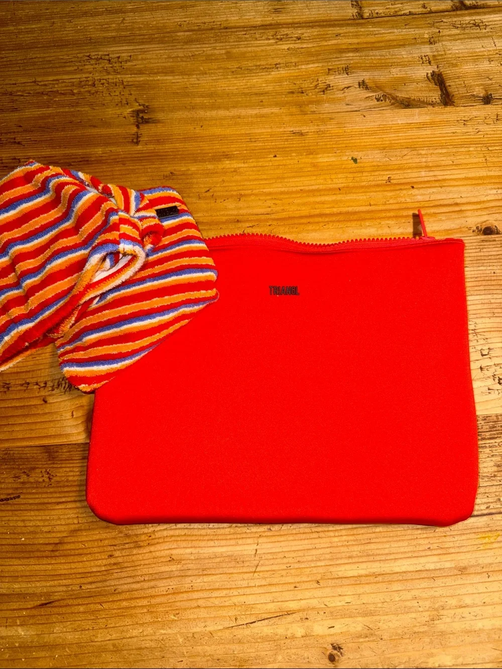triangl swimwear Orange, Red, Yellow & Blue Striped Bikini